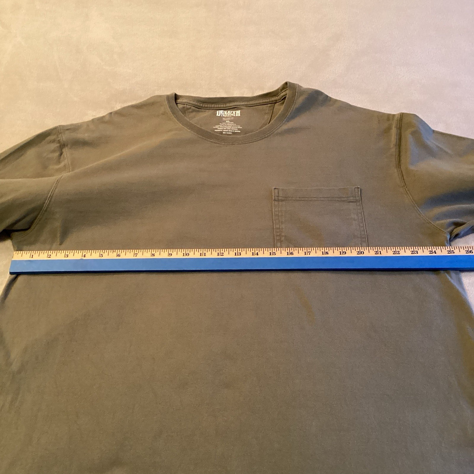 Duluth Trading Long Sleeve Pocket Tee Olive Green XL Relaxed Fit Longtail EUC gallery