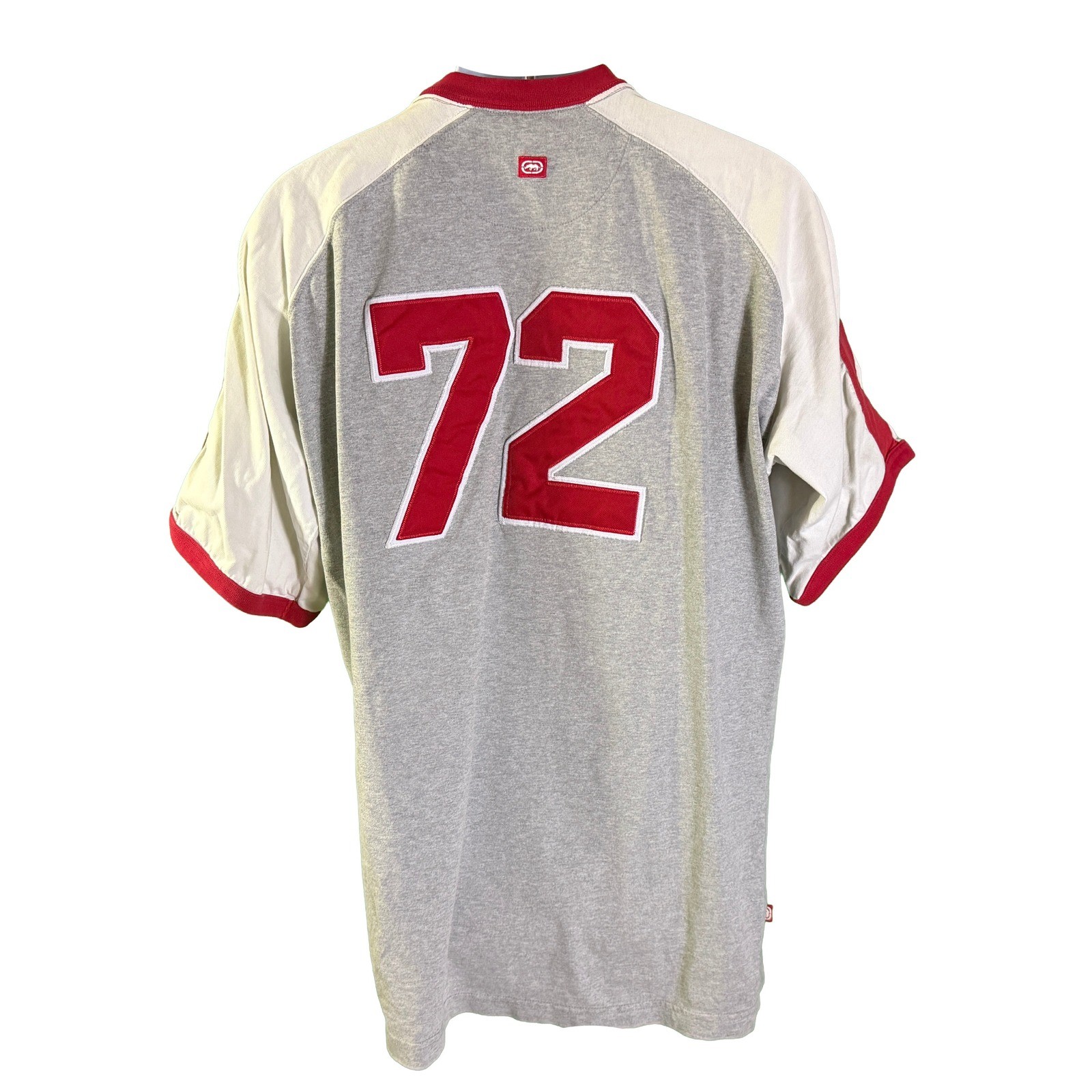 Ecko Unltd Jersey Shirt Mens Medium Gray Red Raglan Embroidered Logo 72 Knit gallery