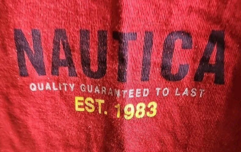 Vintage Nautica Long Sleeve Shirt Men's Size L Red Nautical Flags Made In Canada gallery