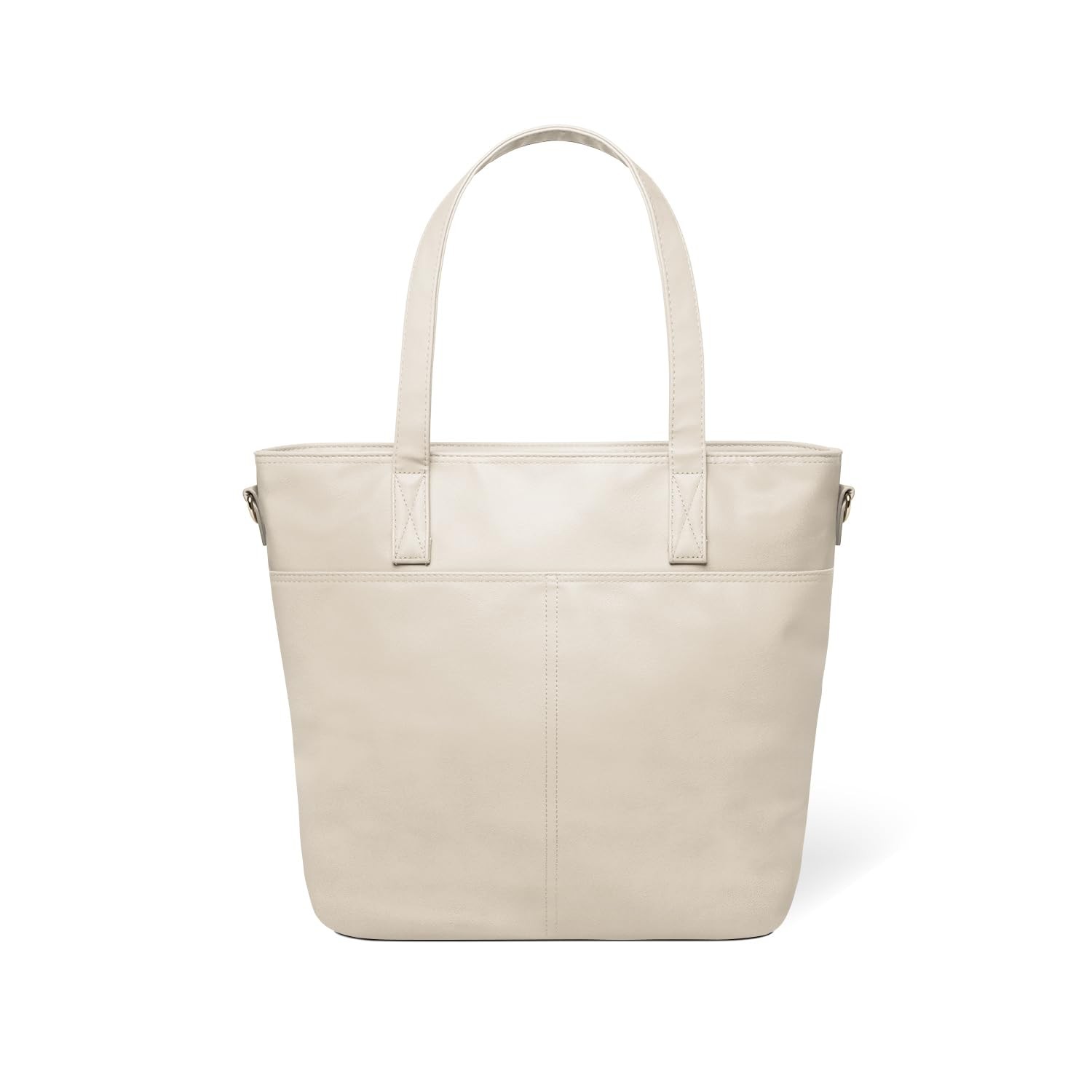 Vegan Leather Tote Bag for Women | Medium Work Purse with Compartments & Lapt... gallery
