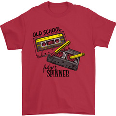 Retro 80s Music Cassette Old School Spinner Mens T-Shirt 100% Cotton