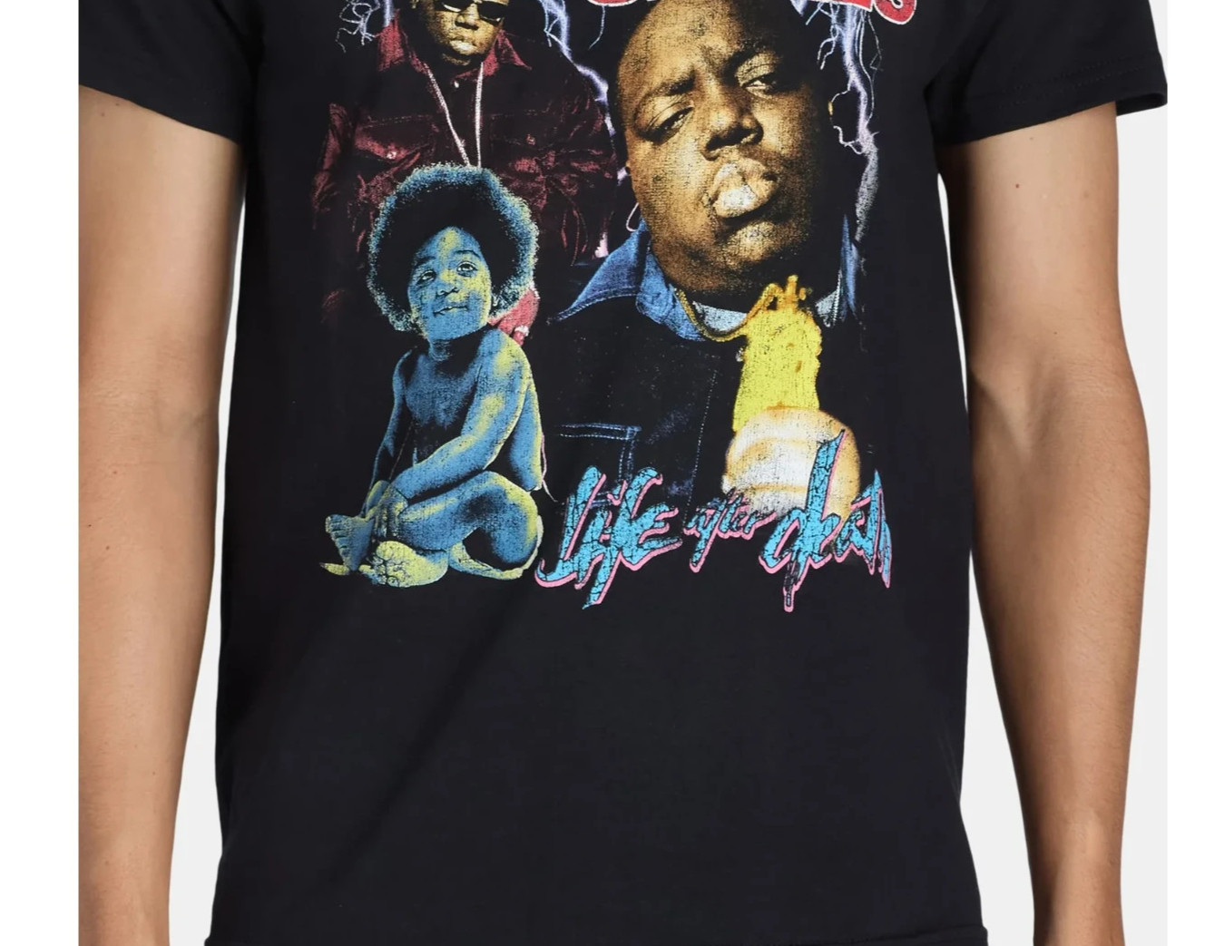Biggie Men's SIZE S 34-36 Collage Graphic Tee with Short Sleeves color BLACK NEW gallery