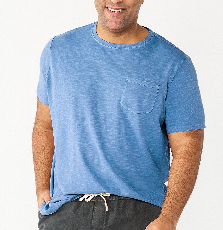 Sonoma Big & Tall T-Shirt The Supersoft Tee Extremely Soft Breathable Blue