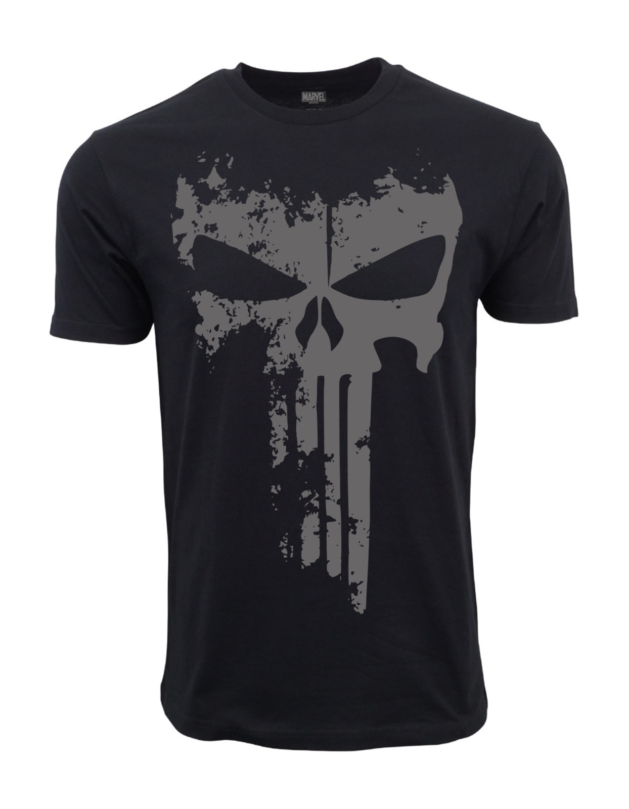 MARVEL THE PUNISHER MENS LARGE DARK CHARCOAL LOGO GRAPHIC T SHIRT gallery