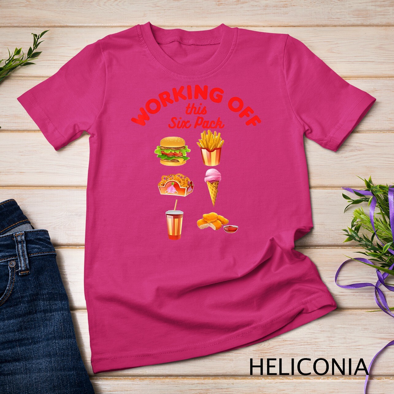 Working Off This 6 Pack Fastfood Unisex T-shirt gallery