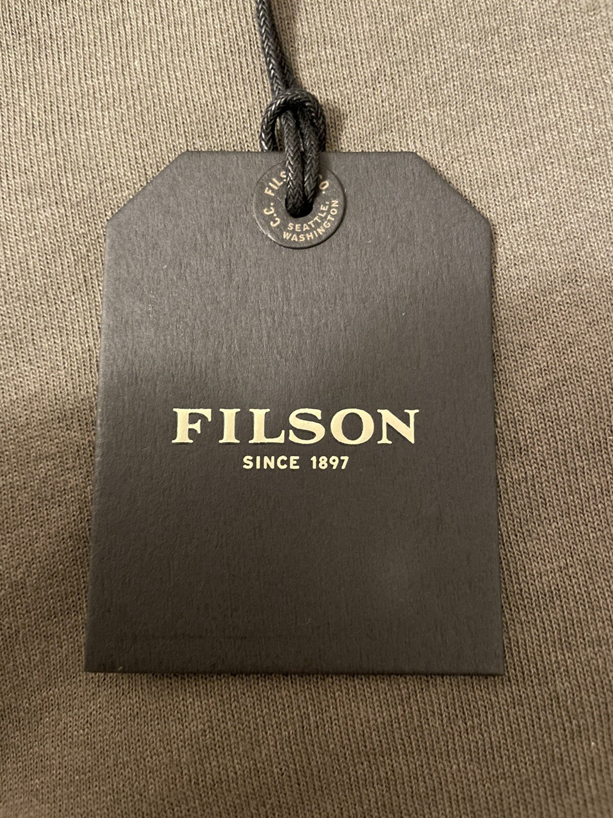 New! $60 Filson Pioneer Graphic Long Sleeve T-shirt Mens Sz M Made In USA. Olive gallery
