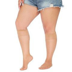 Plus Size Sheer Knee High Socks for Women Nylon Super Wide Trouser Stockings …