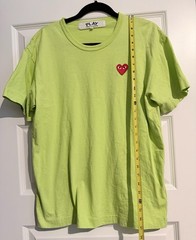 Comme Des Garcon CDG Play Red Heart Short Sleeve T-Shirt Men’s Size XL Green