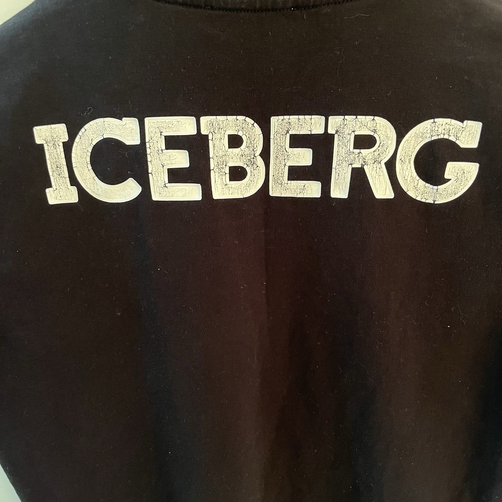 Iceberg x Disney Goofy Dog Embroidered Tee T Shirt Small S Black Vintage SS gallery