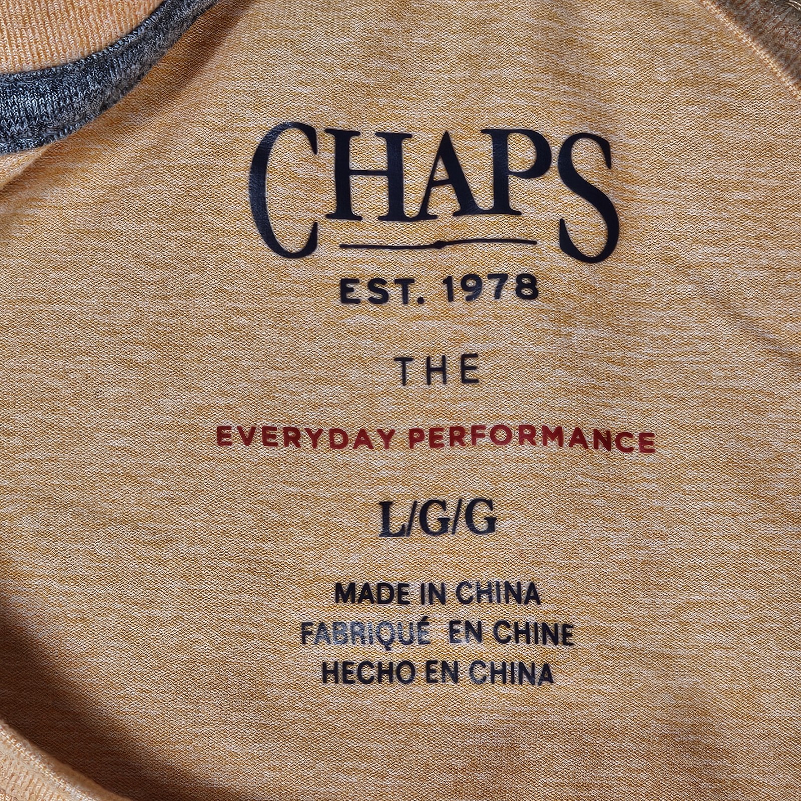 Chaps Along The Seacoast Graphic T-Shirt Men's L Orange Polyester Spandex gallery