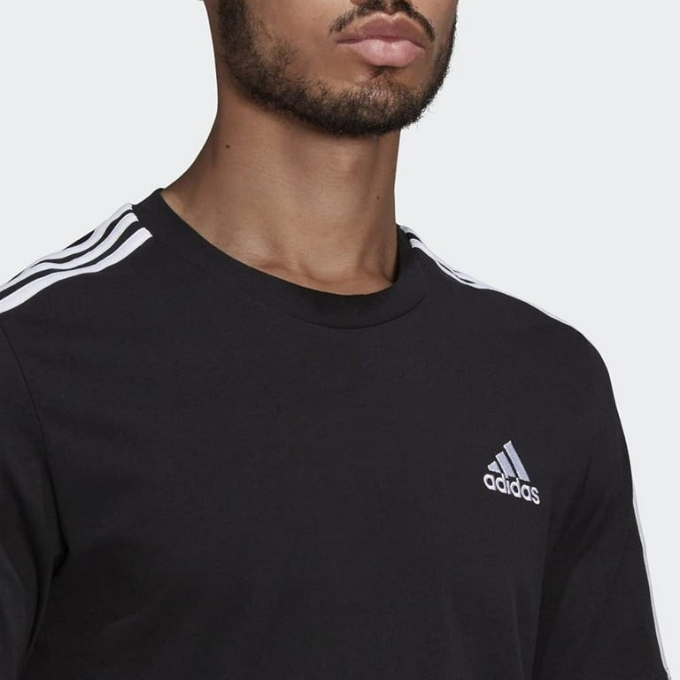 ADIDAS Men's Essentials 3-Stripes Tee Black / White gallery