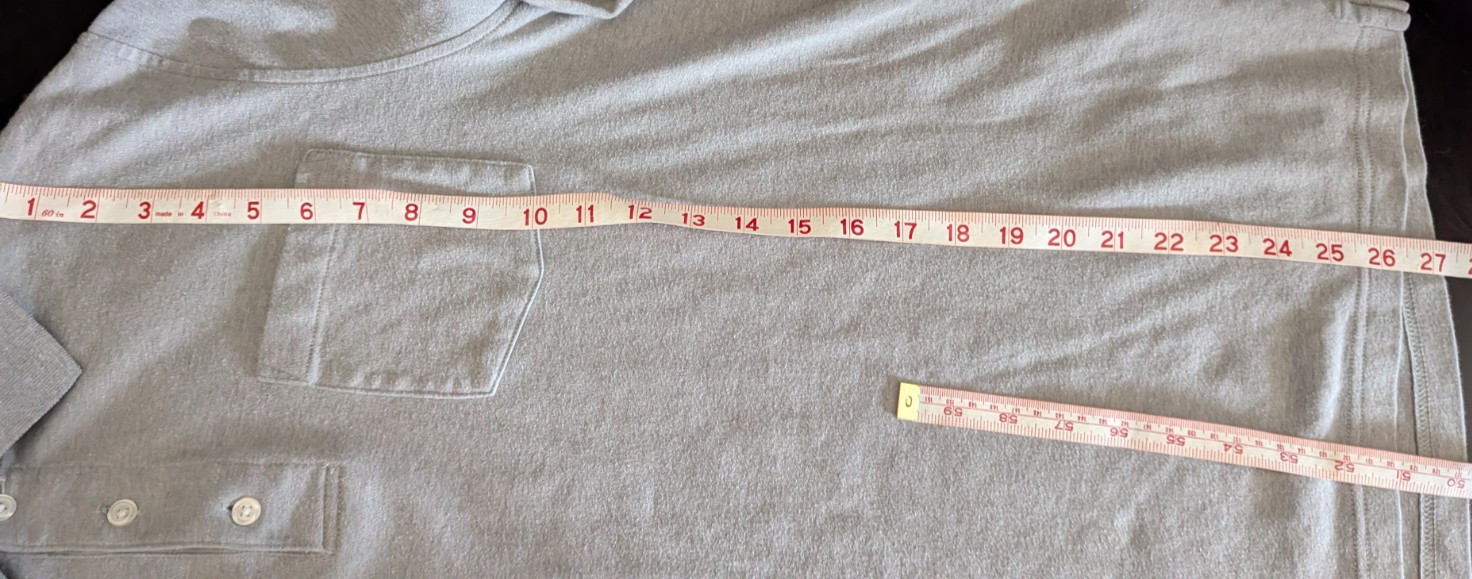 Croft & Barrow Easy Care Men's Gray Long Sleeve Polo with Pocket Size Large gallery