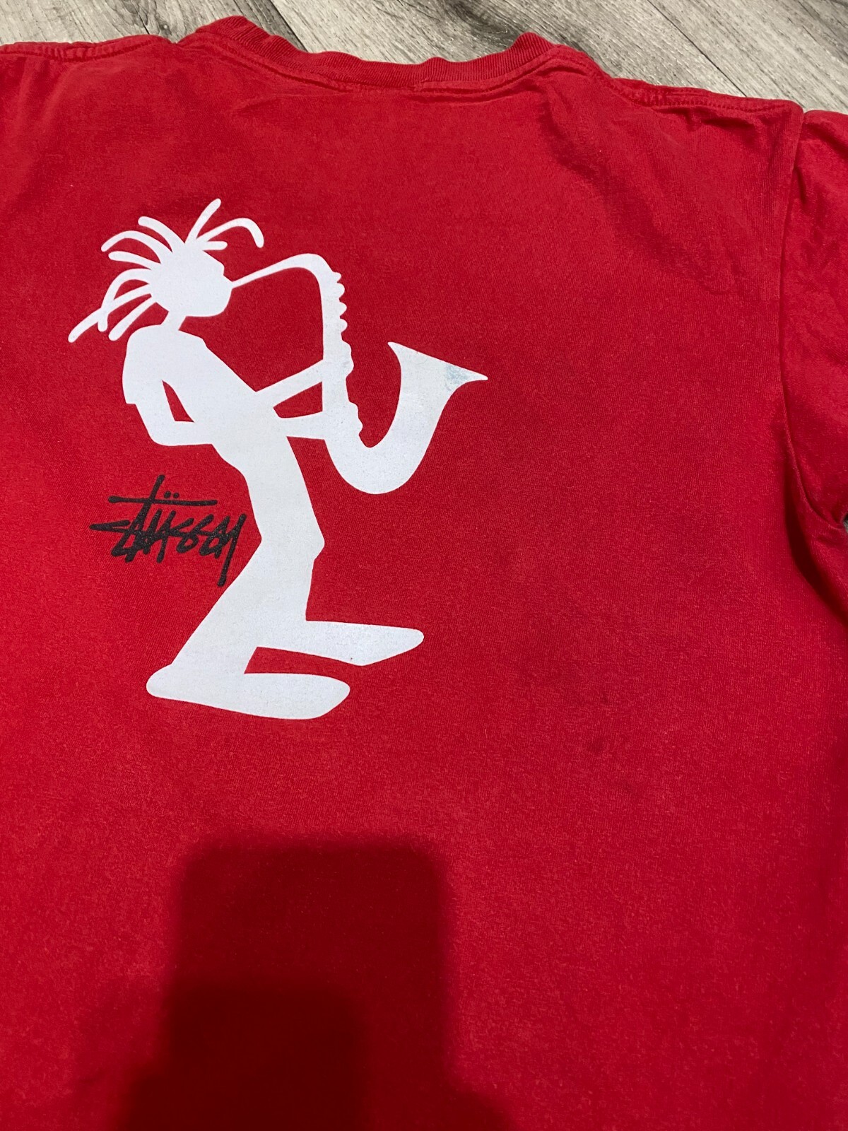 Stüssy Vintage Y2K Jazz Check T-Shirt Big Logo Size L gallery
