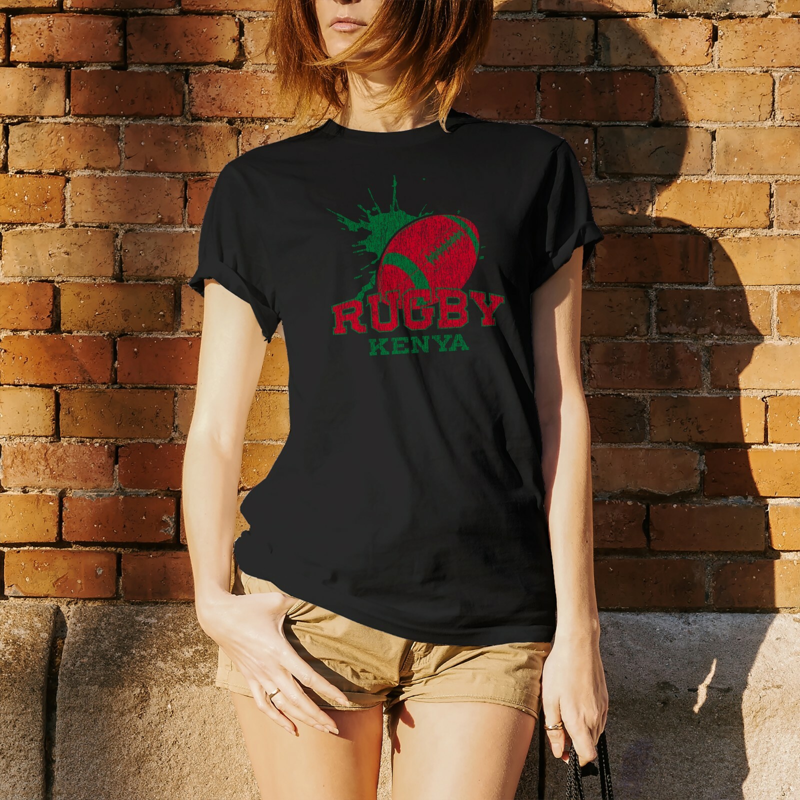Kenya Rugby - Summer Games Football Competition T Shirt - Black gallery