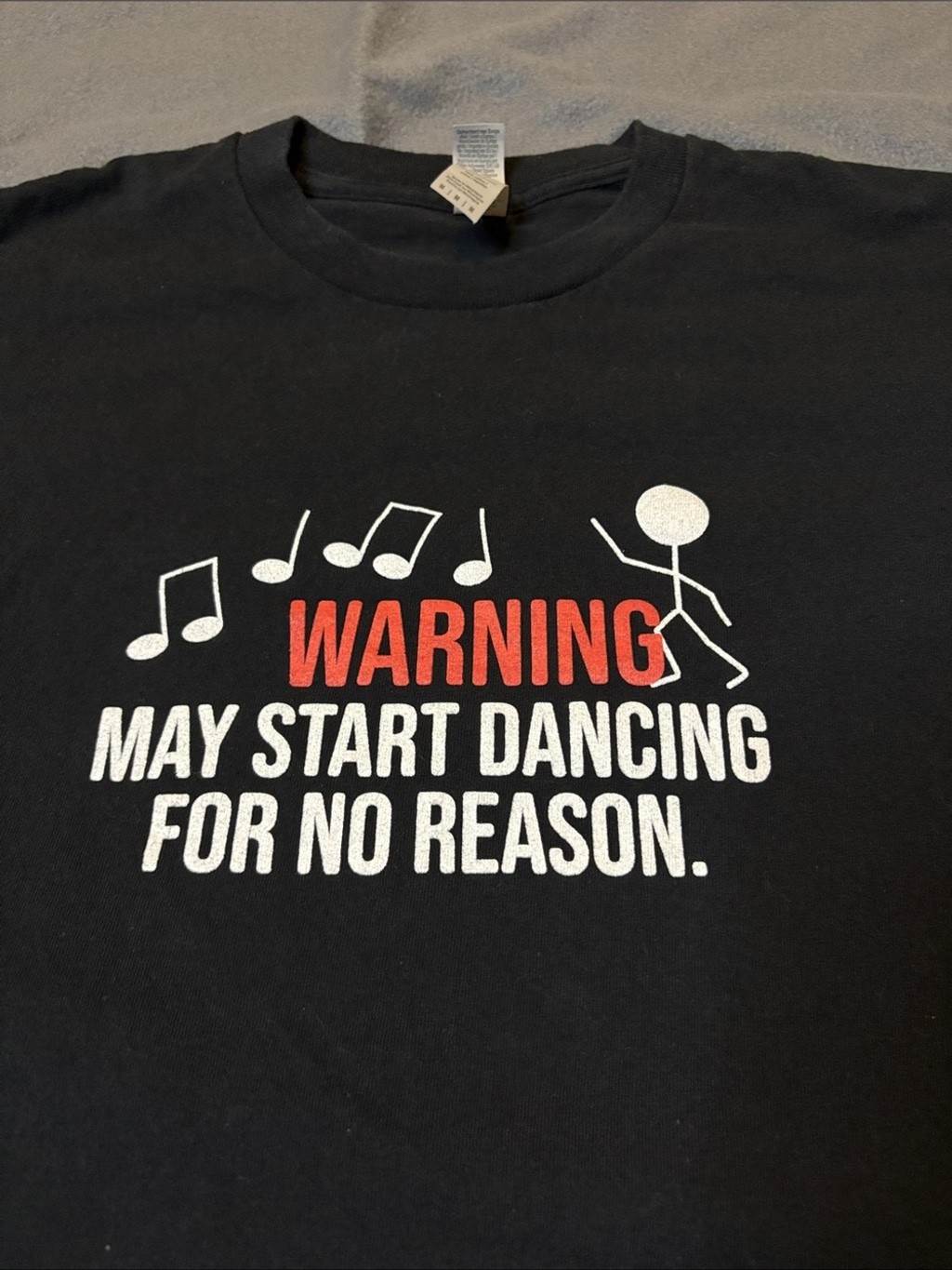 Gildan Warning May Start Dancing Graphic Tee Black Funny Shirt Sz M gallery