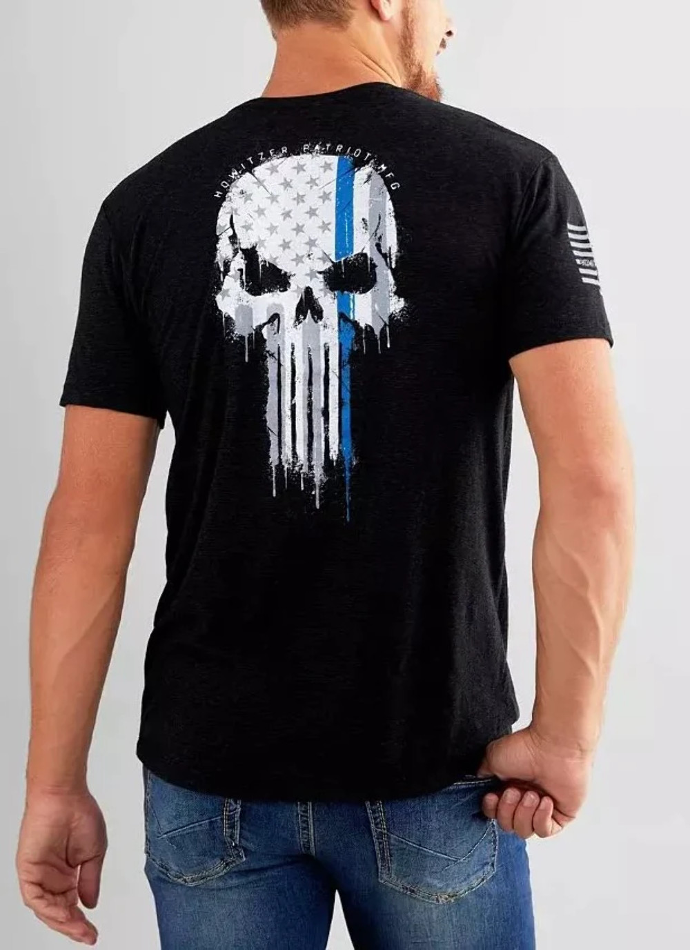 Howitzer Style Men's T-Shirt Brave Blue Military Grunt Black MFG gallery