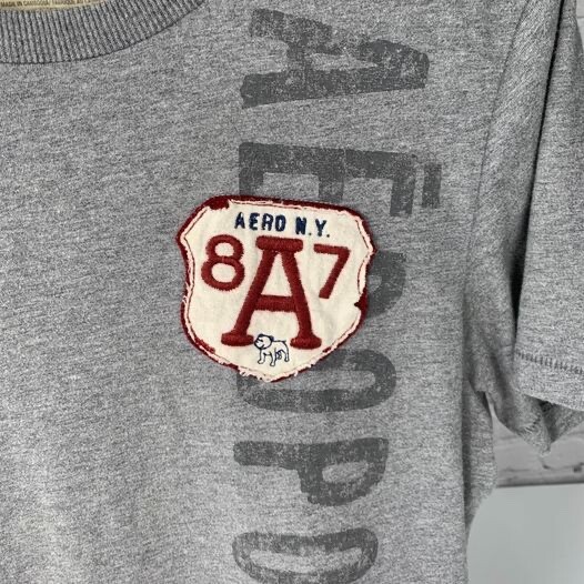 Aeropostale Shirt Men Medium Spell Out NY Dog Patch 87 Retro Work Party Core Ex gallery