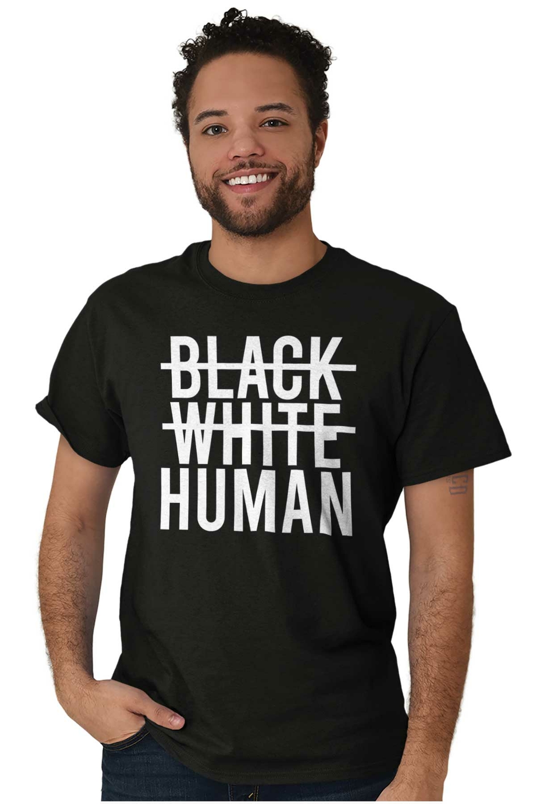 Black White Human Social Justice Activist Womens or Mens Crewneck T Shirt Tee gallery