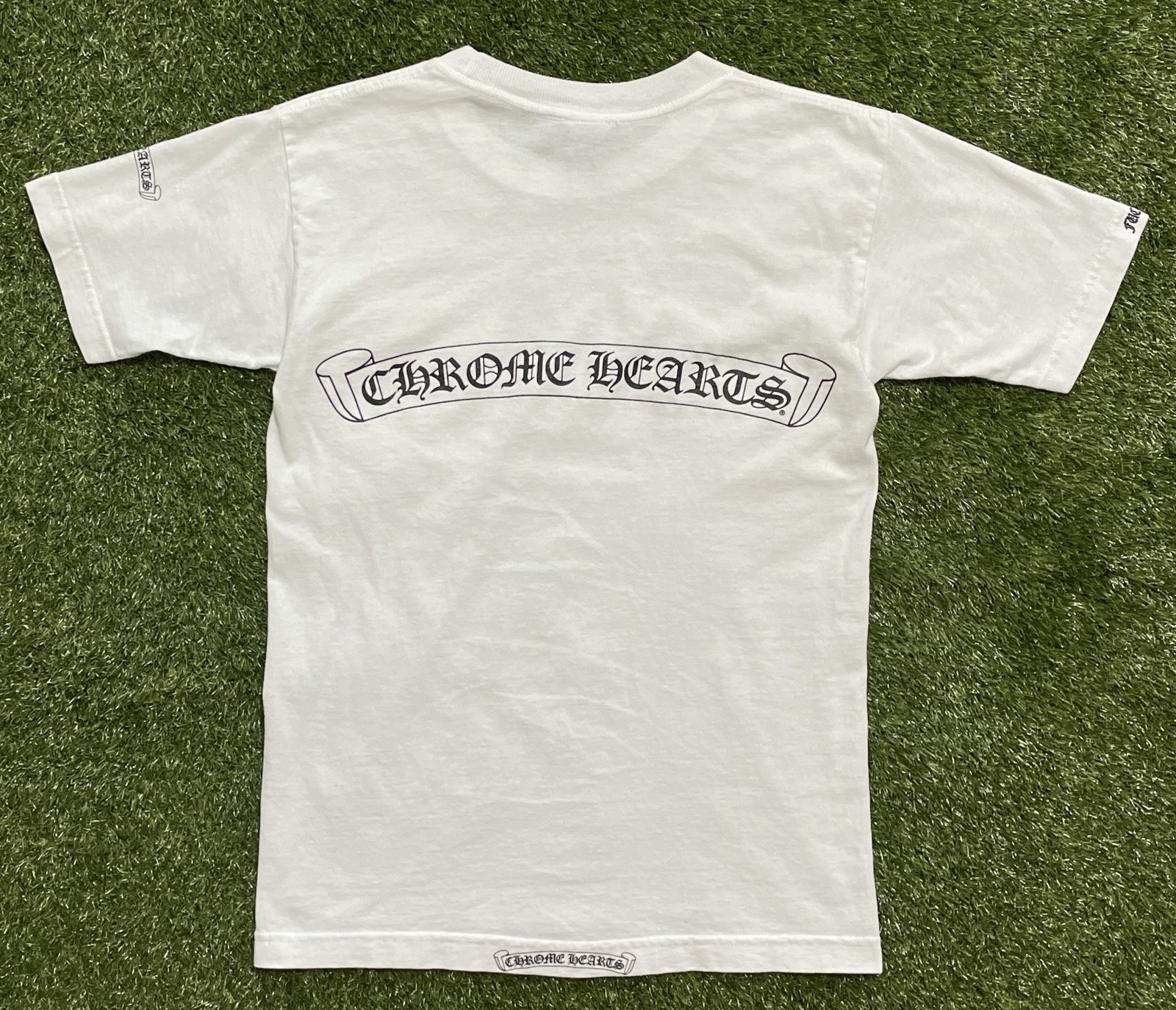 90s vintage old Chrome Hearts authentic Scroll Logo T shirt White size S