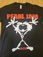 New PEARL JAM Alive Stickman Set List 2 Sided Graphic Tee T-Shirt Mens Adult S