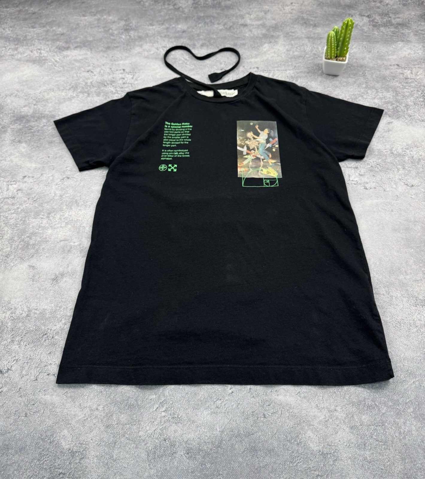 Off-White "Golden Ratio" Pascal Skeleton Graphic Black T-Shirt gallery