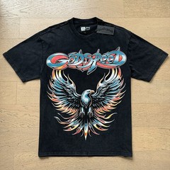 26SS Summer Godspeed Colorful Eagle printing Tee Mens Cotton T-shirt