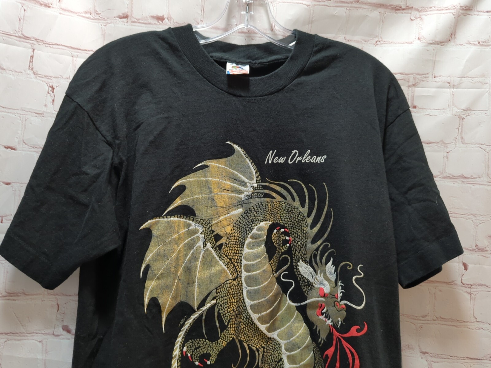 Vintage New Orleans Gold Dragon T-shirt Men Women Large Single Stitch Fruit Loom gallery