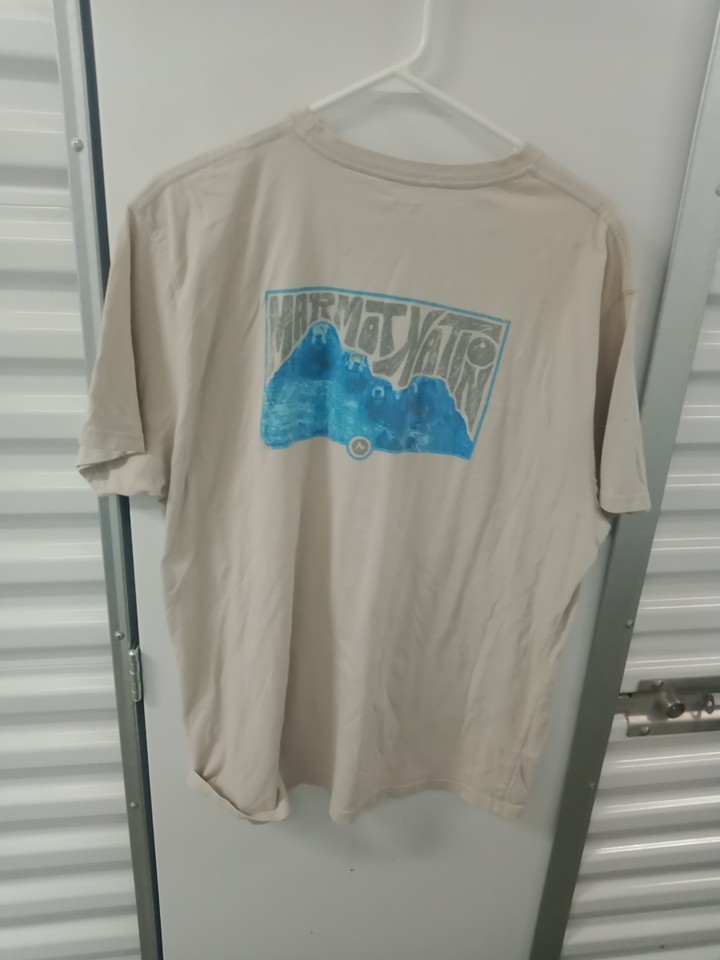 Marmot Graphic T Shirt Mens Size XL Beige Marmot Valley B120 gallery
