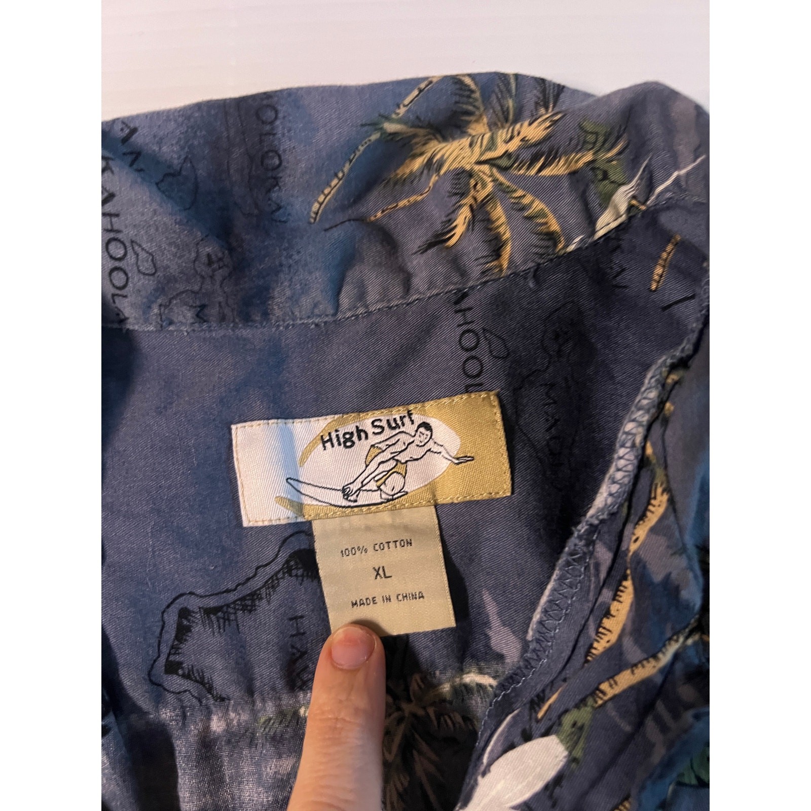 High Surf Hawaiian Shirt Men’s XL Blue Tropical Print 100% Cotton Beach Aloha gallery