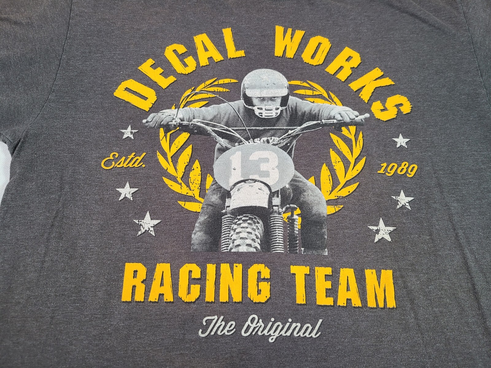Decal Works Racing Team Shirt Mens Large Gray Vintage Motorcycles gallery