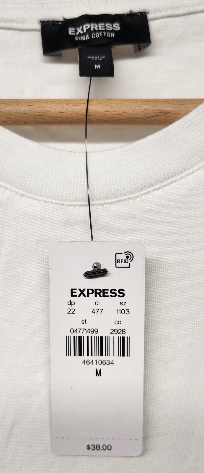 Express Pima Cotton T-Shirt Short Sleeve White Graphic Men's Medium gallery