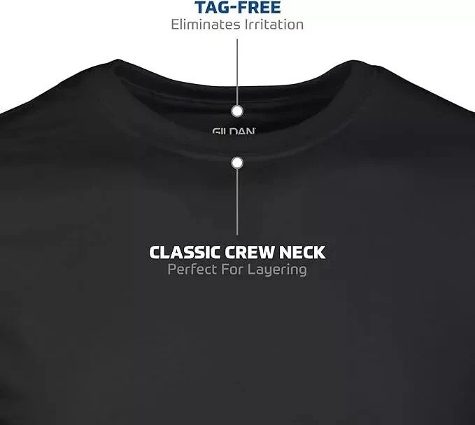 Gildan (6-pack) Black Solid Heavy Cotton Short Sleeve Blank T-Shirt S-2XL gallery