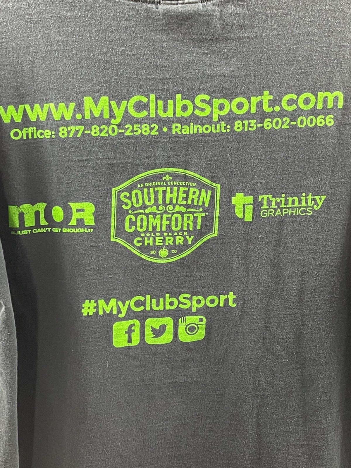CLUB SPORT Black Cotton MEDIUM T Shirt Work Play Party GUC Sarasota Tampa Miami gallery