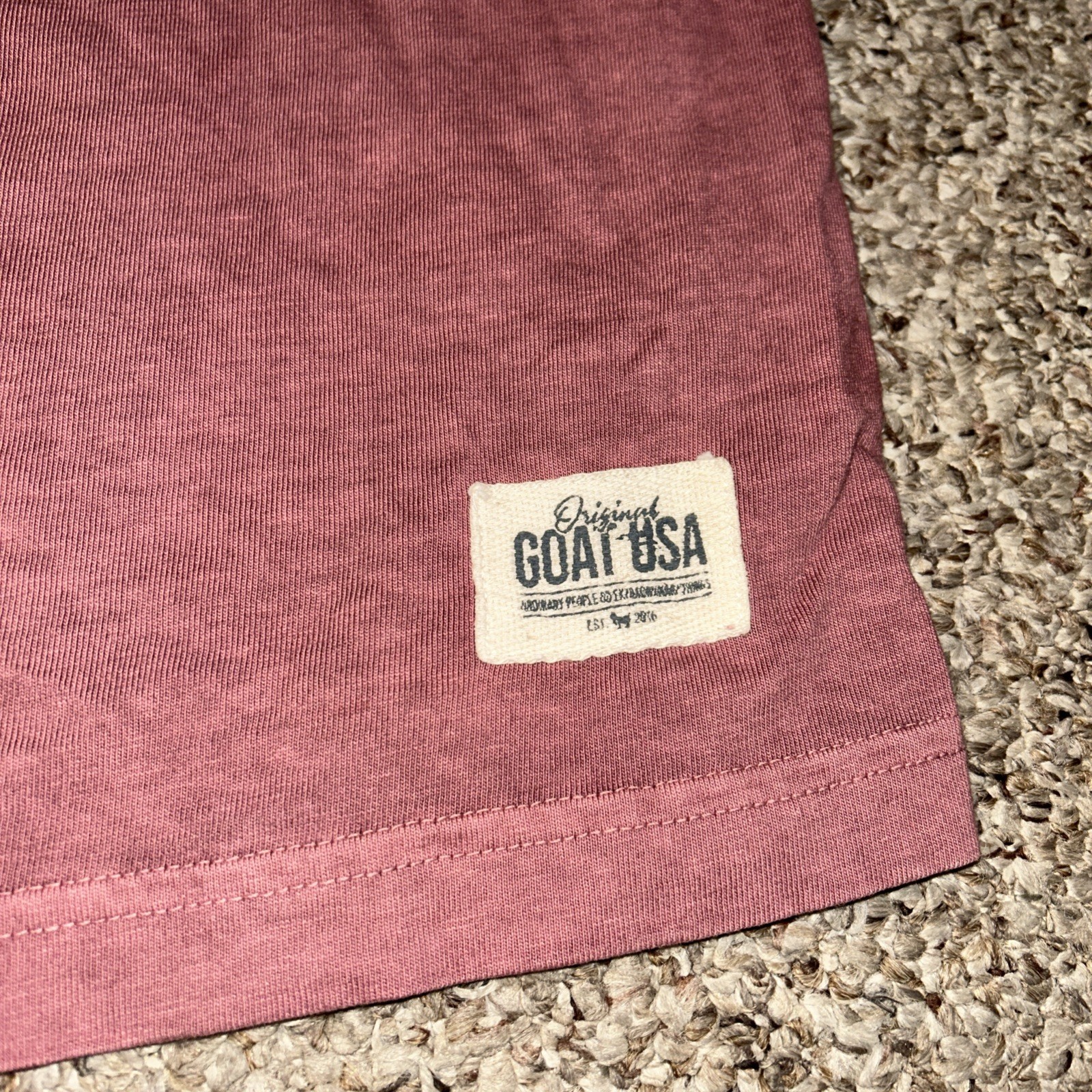 Goat USA Mens X-Small T-Shirt reddish brown. gallery
