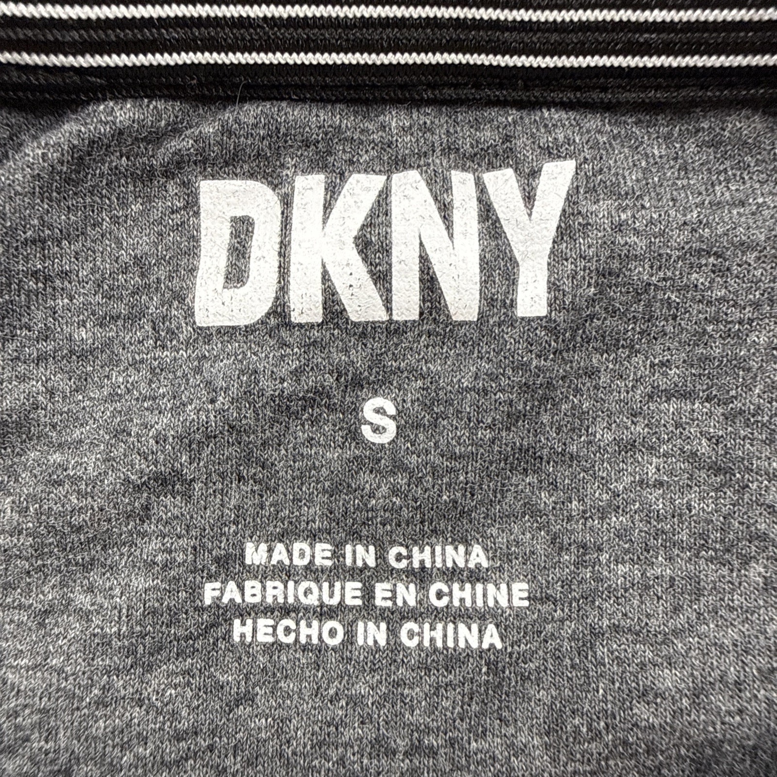 DKNY T-Shirt Tan Black Color Block Size Small Mesh Over Logo Cotton Spandex gallery