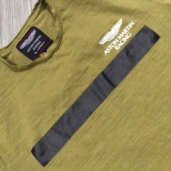 Ashton Martin New Olive Green Screen Print T-Shirt size L