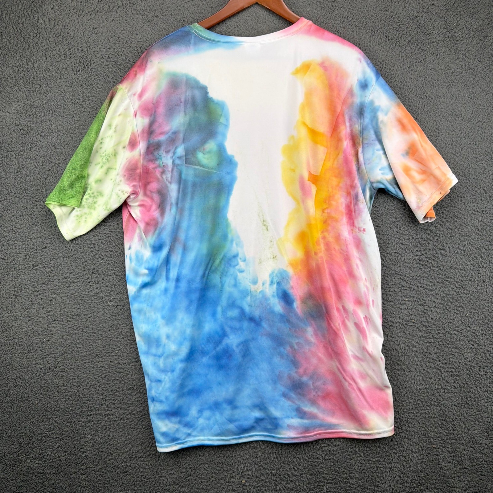 Port & Company Mens 2XL Tie Dye Thuggish Middle Finger Performance T-Shirt Multi gallery