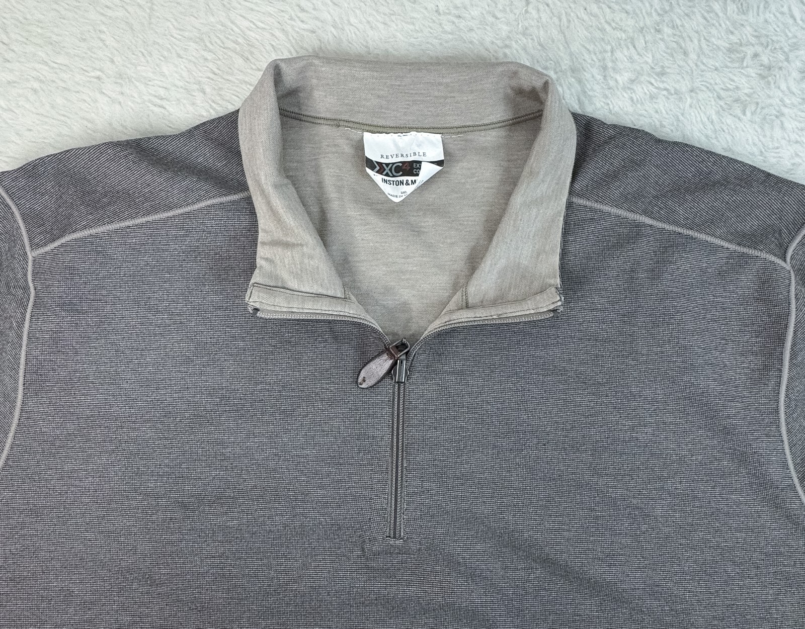 JOHNSTON & MURPHY XC4 Reversible 1/4 Zip Extreme Comfort Brown Tan Men's XXL gallery