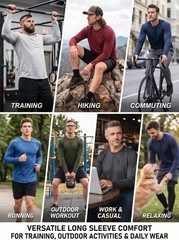 6 Pack Men’s Quick Dry Long Sleeve Shirts Moisture Wicking Sun Protection UV …