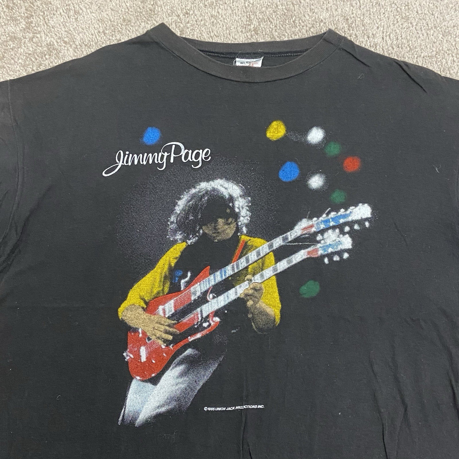 80s Jimmy Page T Shirt Medium 1985 The Firm Tour Rock Band Single Stitch Vintage gallery
