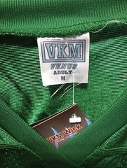 NEW VKM Moisture Wick Green & White Polyester Sports Jersey Shirt Medium