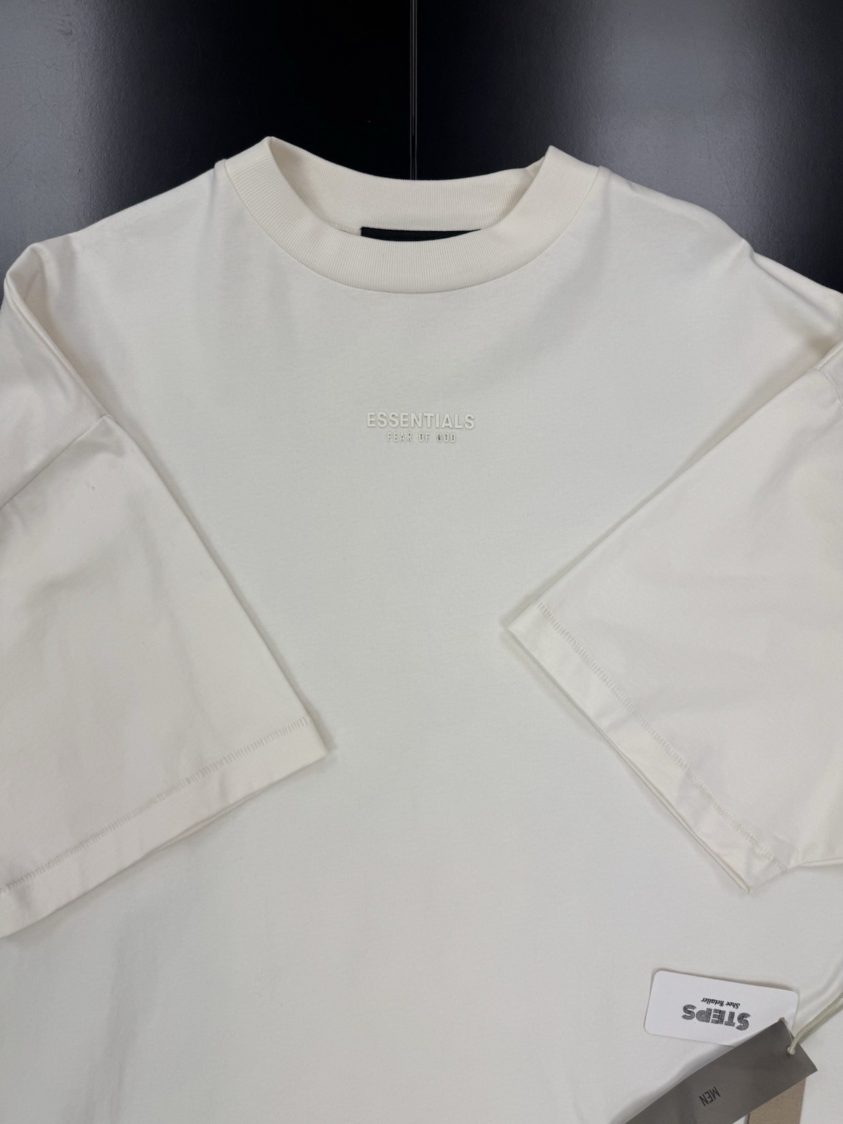 Size L- Fear of God Essentials Tee Cloud Dancer gallery