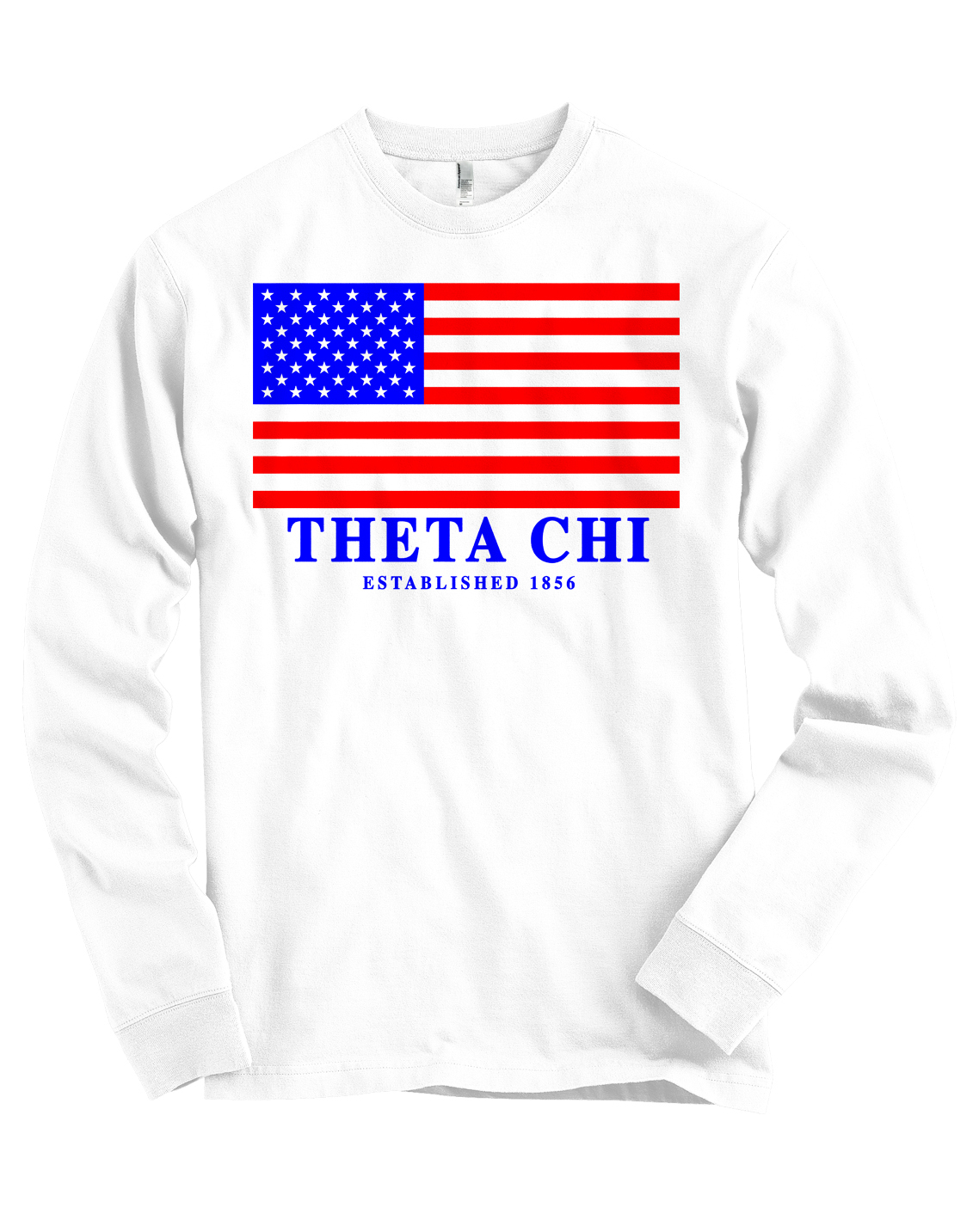 Theta Chi USA Flag Bella + Canvas Long Sleeve T Shirt NEW