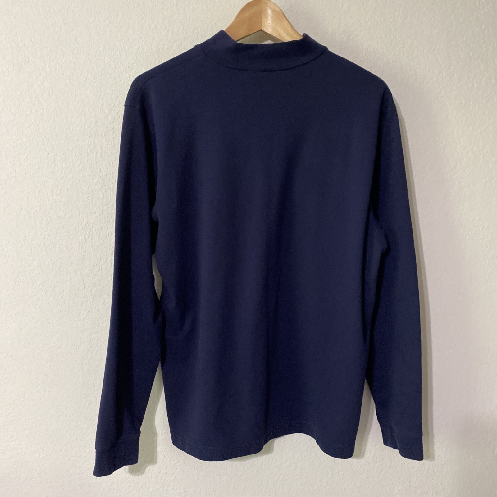 Eddie Bauer Navy Blue Mock Neck T Shirt Men’s L Casual Classic Cotton Layers gallery