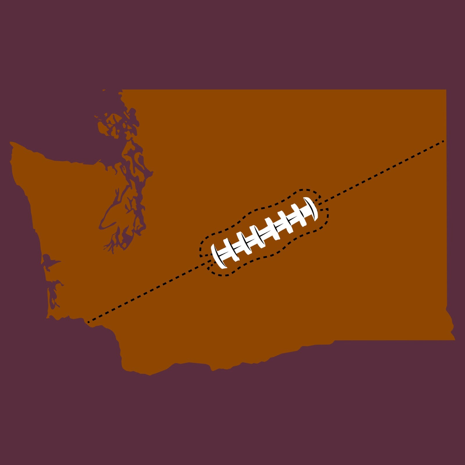 Washington Football State Shape - Hometown Pride T Shirt - Maroon gallery