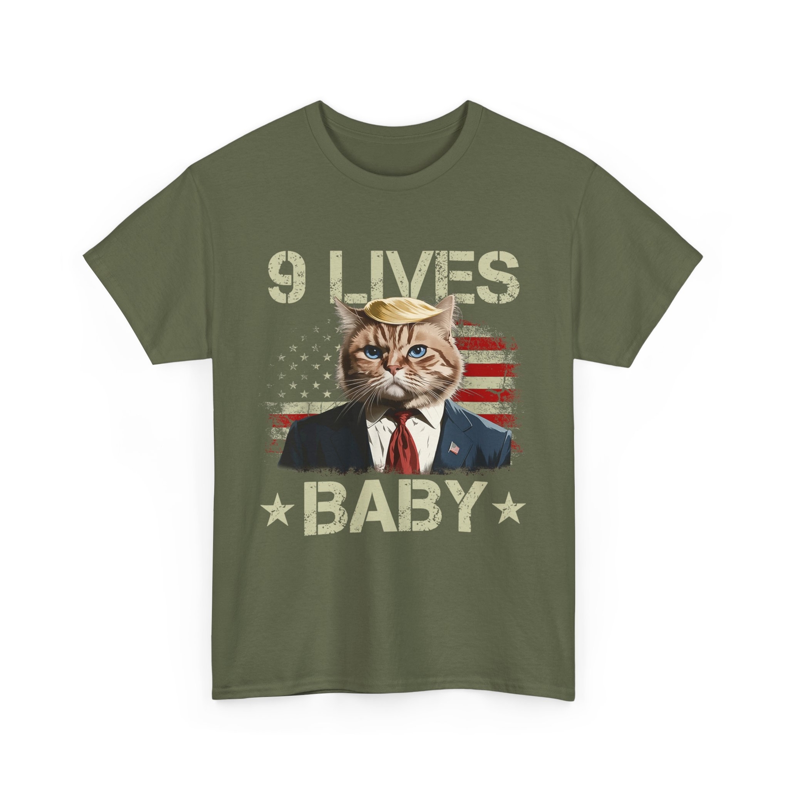 Cat Trump 9 Lives Baby Funny Trump Cat 9 Lives Baby T-Shirt gallery