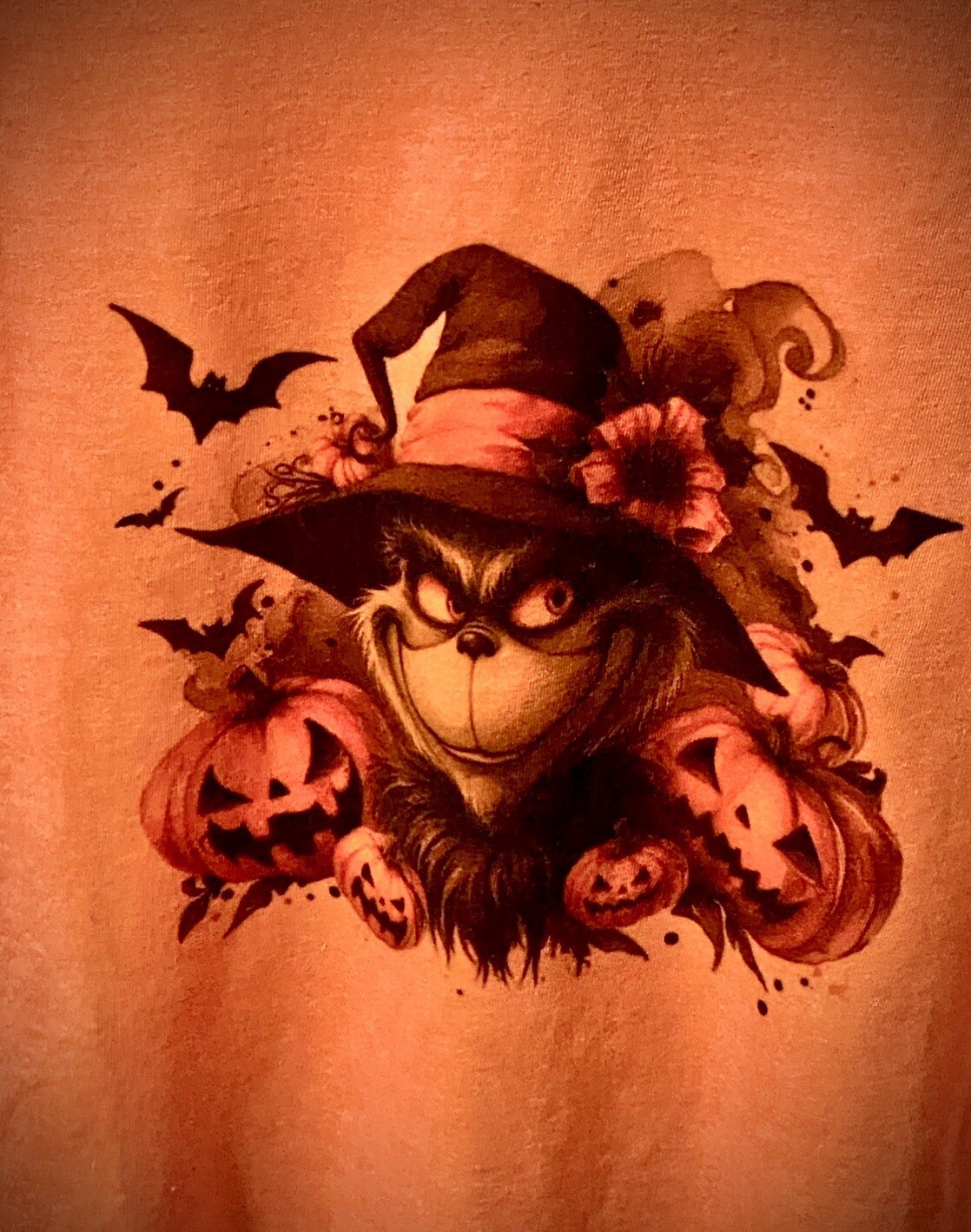 Halloween Grinch Large Tee T-Shirt Unisex Size L LG - ORANGE New Soft gallery