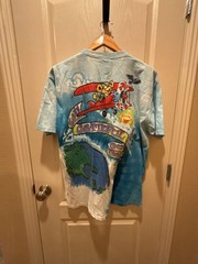 Vintage 1990s Liquid Blue Grateful Dead Statue of Liberty Tie Dye T-Shirt