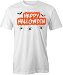 HAPPY HALLOWEEN TShirt Tee Short-Sleeved Cotton HOLIDAY CLOTHING S1WSA419
