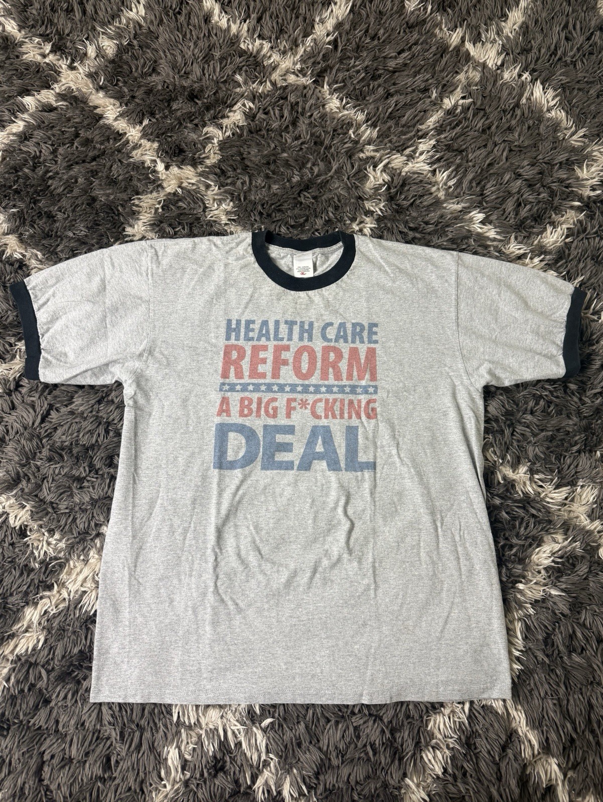Vintage Political T Shirt Men’s XL Health Care Reform Gray Short Sleeve gallery